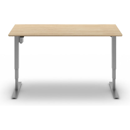 Atlanta Trend desk, electrically height adjustable, straight, WxD 1600 x 800 mm, oak/silver.