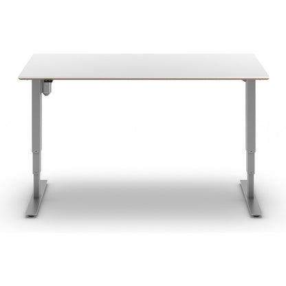 Atlanta Trend desk, electrically height adjustable, straight, WxD 1600 x 800 mm, white/silver.