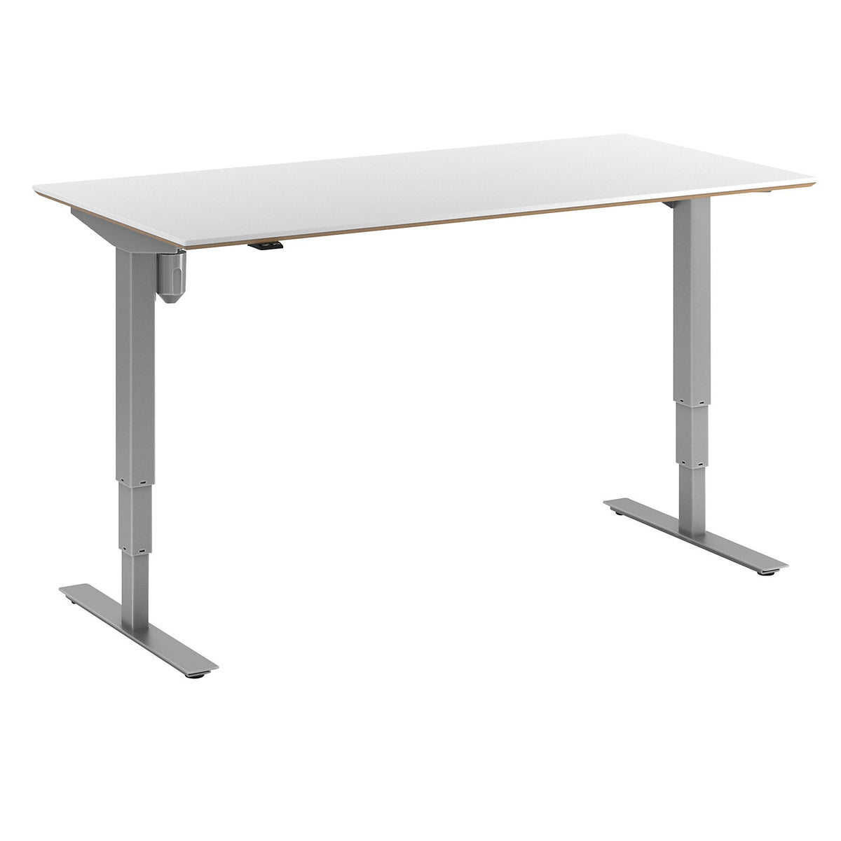 Atlanta Trend desk, electrically height adjustable, straight, WxD 1600 x 800 mm, white/silver.