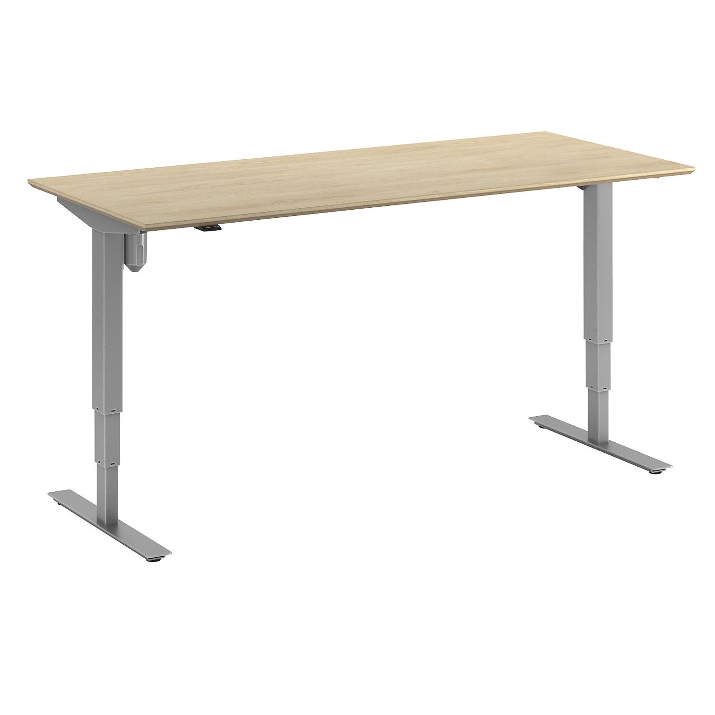 Atlanta Trend desk, electrically height adjustable, straight, WxD 1800 x 800 mm, oak/silver.