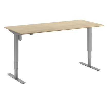 Atlanta Trend desk, electrically height adjustable, straight, WxD 1800 x 800 mm, oak/silver.