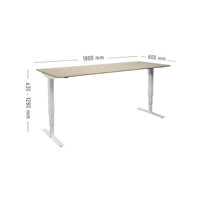 Atlanta Trend desk, electrically height adjustable, straight, WxD 1800 x 800 mm, oak/white.