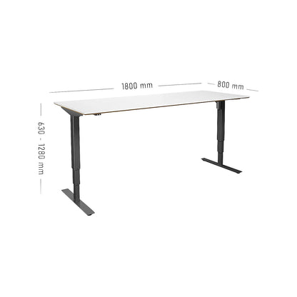 Atlanta Trend desk, electrically height adjustable, straight, WxD 1800 x 800 mm, white/black.