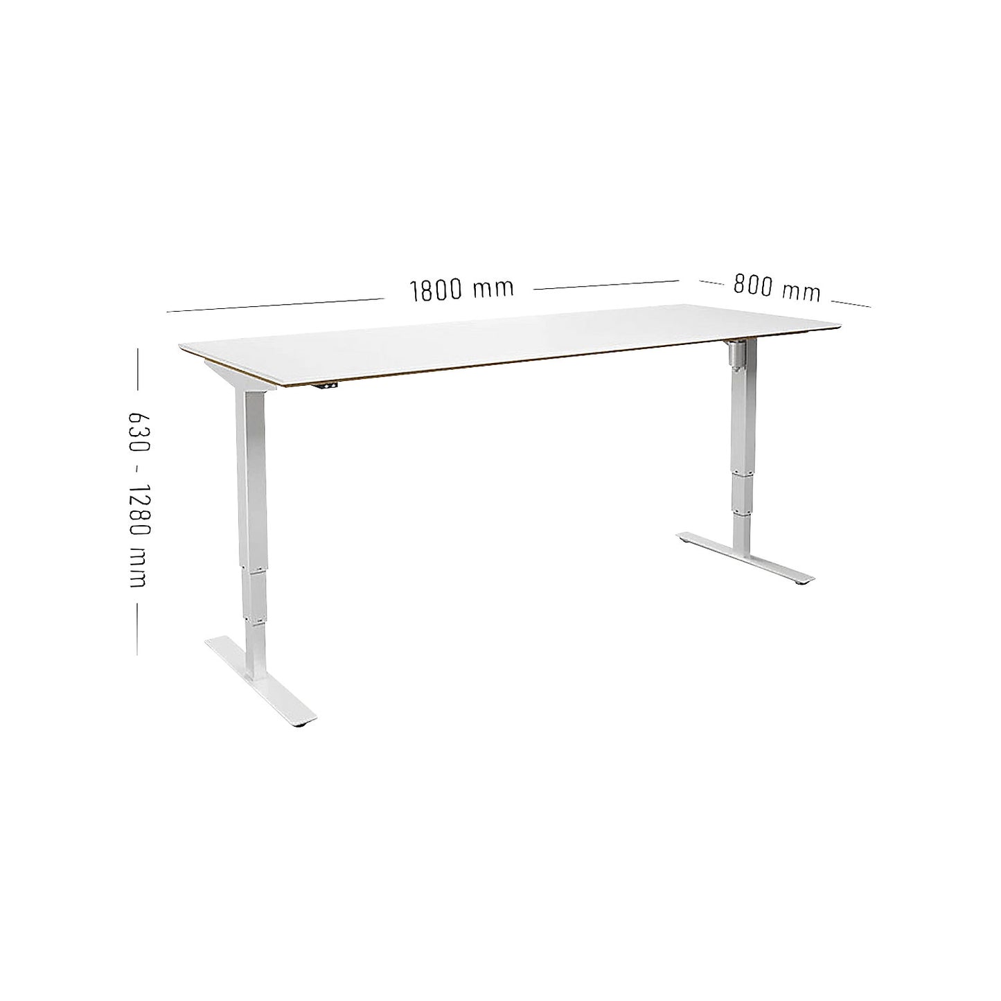 Atlanta Trend desk, electrically height adjustable, straight, WxD 1800 x 800 mm, white/white.