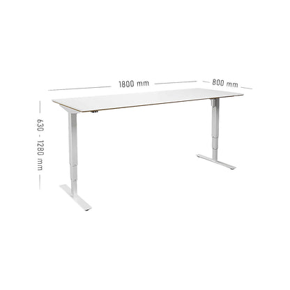 Atlanta Trend desk, electrically height adjustable, straight, WxD 1800 x 800 mm, white/white.