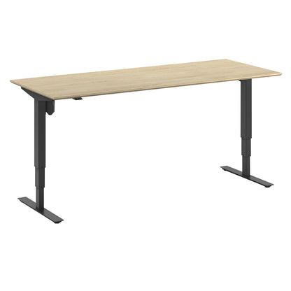Atlanta Trend desk, electrically height adjustable, straight, WxD 2000 x 800 mm, oak/black.