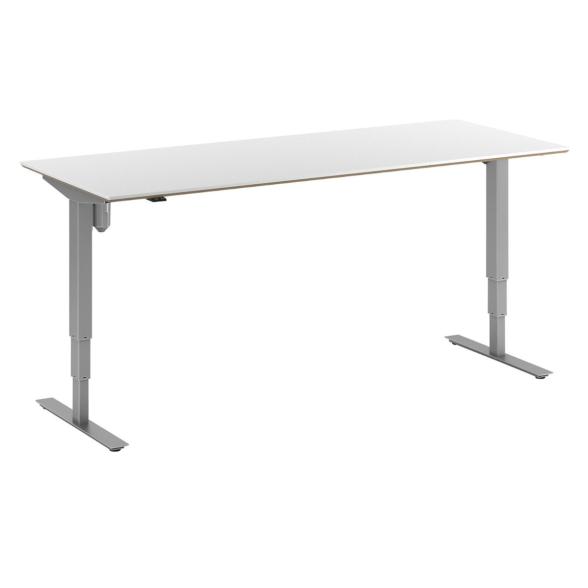 Atlanta Trend desk, electrically height adjustable, straight, WxD 2000 x 800 mm, white/silver.
