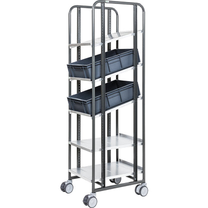 E-commerce order picking trolley, 5 shelves, LxWxH 477 x 638 x 1850 mm.
