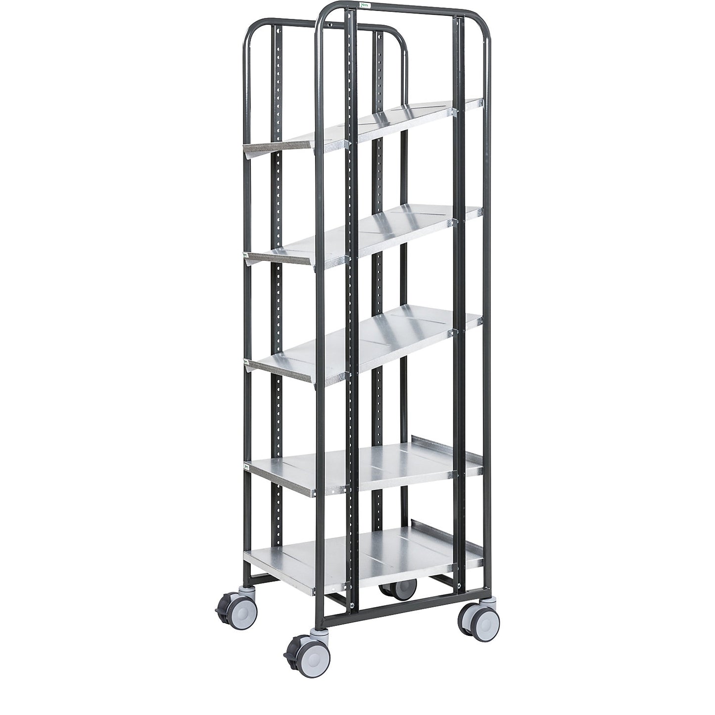 E-commerce order picking trolley, 5 shelves, LxWxH 477 x 638 x 1850 mm.