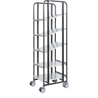 E-commerce order picking trolley, 5 shelves, LxWxH 477 x 638 x 1850 mm.