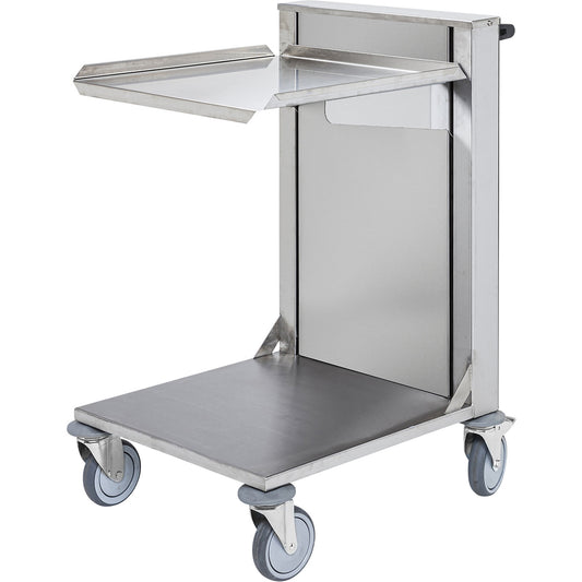 Crate trolley, LxWxH 600 x 530 x 900 mm, stainless steel.