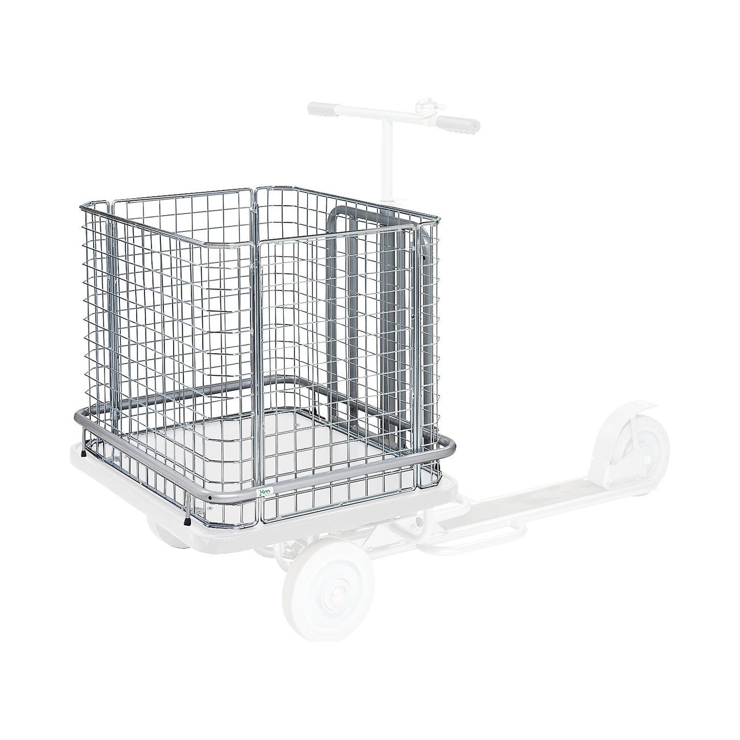 Basket, for scooters, steel, zinc plated.