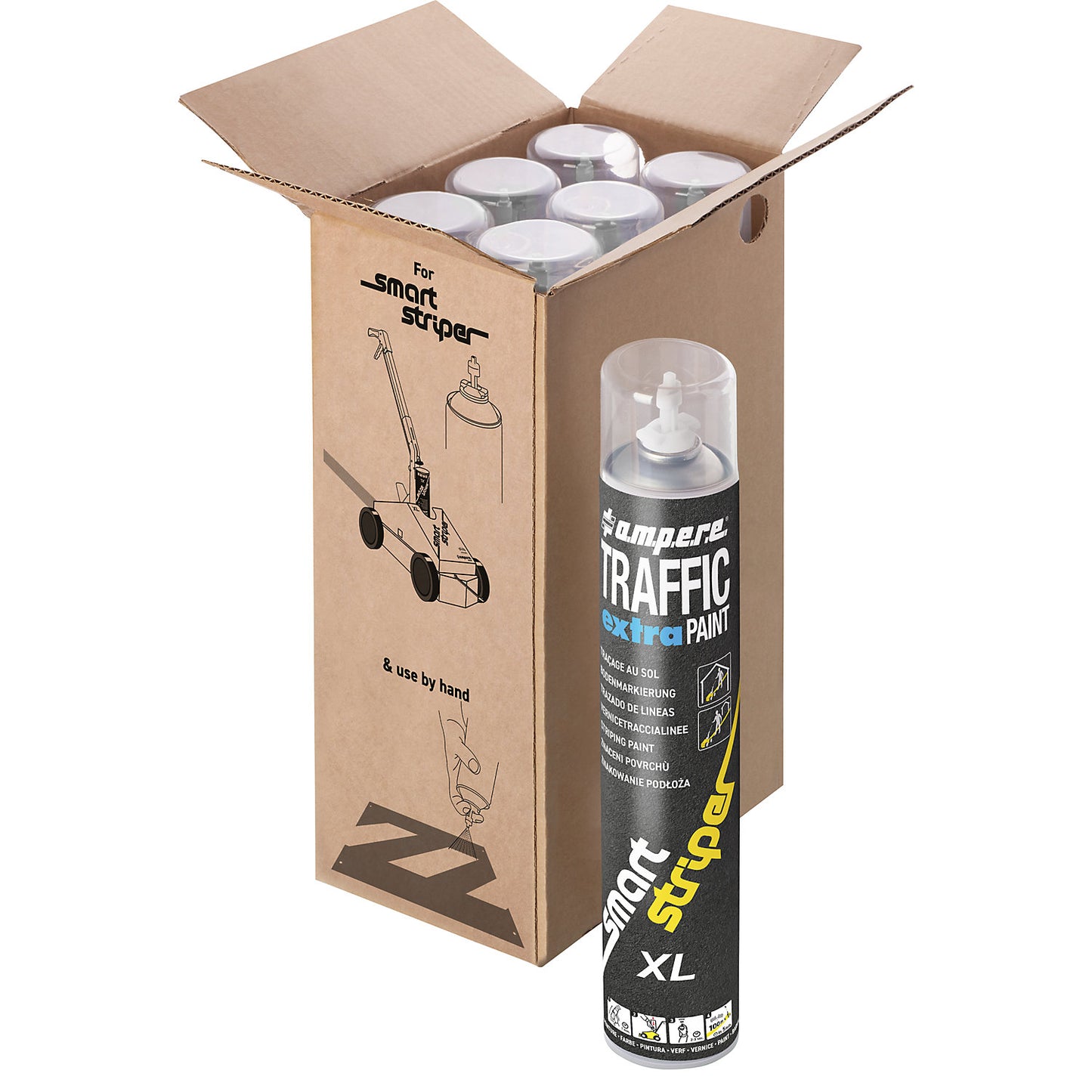 Traffic extra Paint® XL marking paint, contents 750 ml, pack of 6, white.