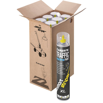 Traffic extra Paint® XL marking paint, contents 750 ml, pack of 6, yellow.