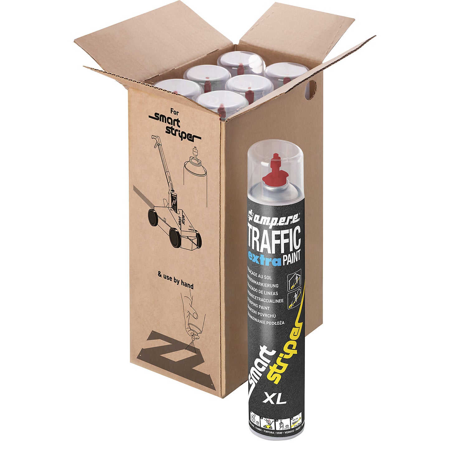 Traffic extra Paint® XL marking paint, contents 750 ml, pack of 6, red.