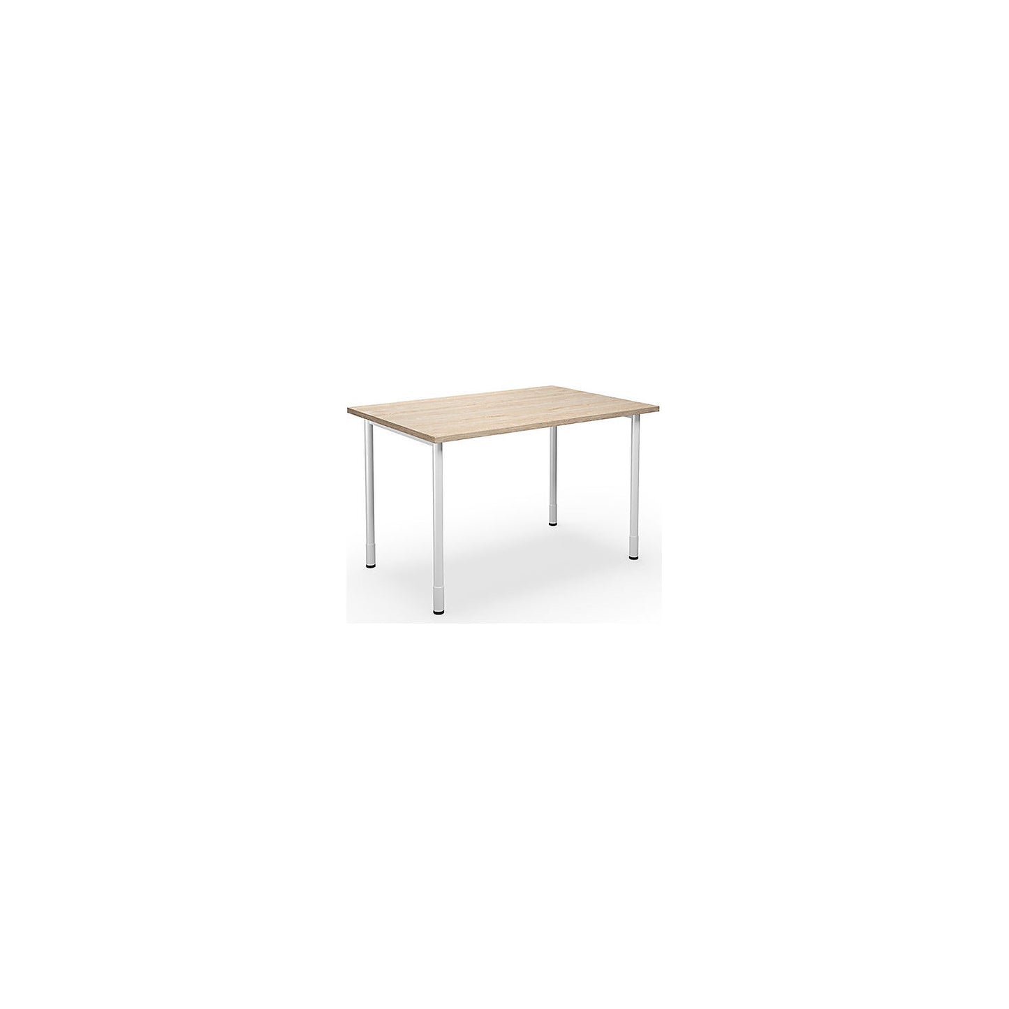DUO-C multi-purpose desk, straight tabletop, HxD 700 - 800 x 800 mm, width 1200 mm, oak, white.