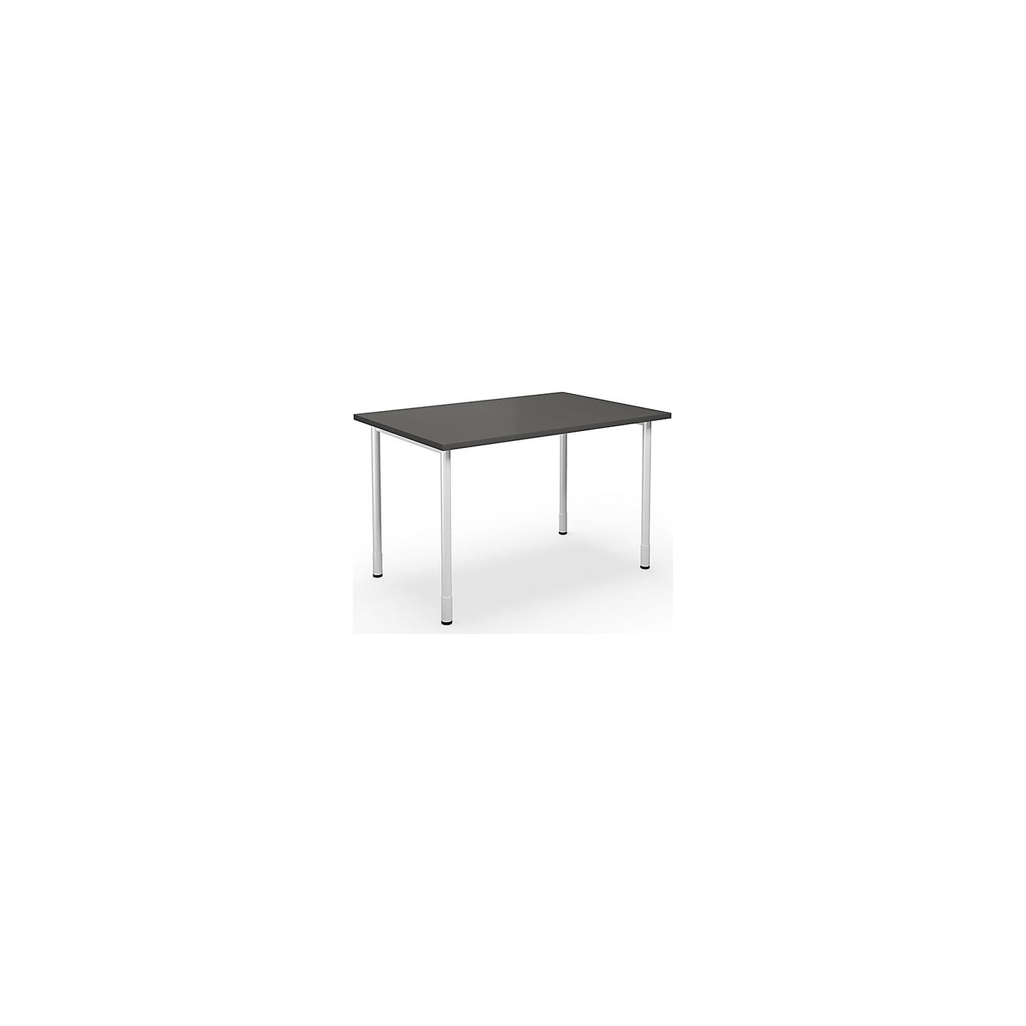 DUO-C multi-purpose desk, straight tabletop, HxD 700 - 800 x 800 mm, width 1200 mm, dark grey, white.