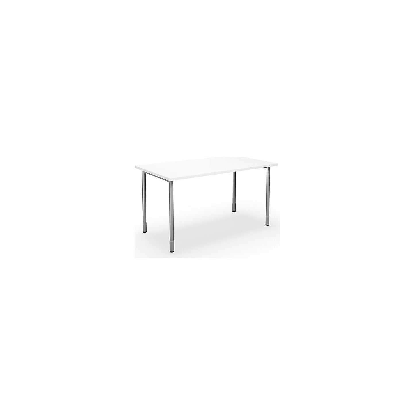 DUO-C multi-purpose desk, straight tabletop, HxD 700 - 800 x 800 mm, width 1400 mm, white, silver.
