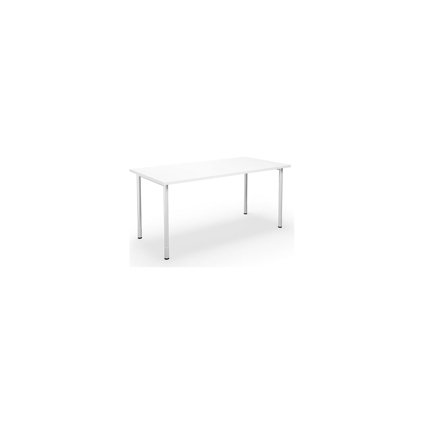 DUO-C multi-purpose desk, straight tabletop, HxD 700 - 800 x 800 mm, width 1600 mm, white, white.