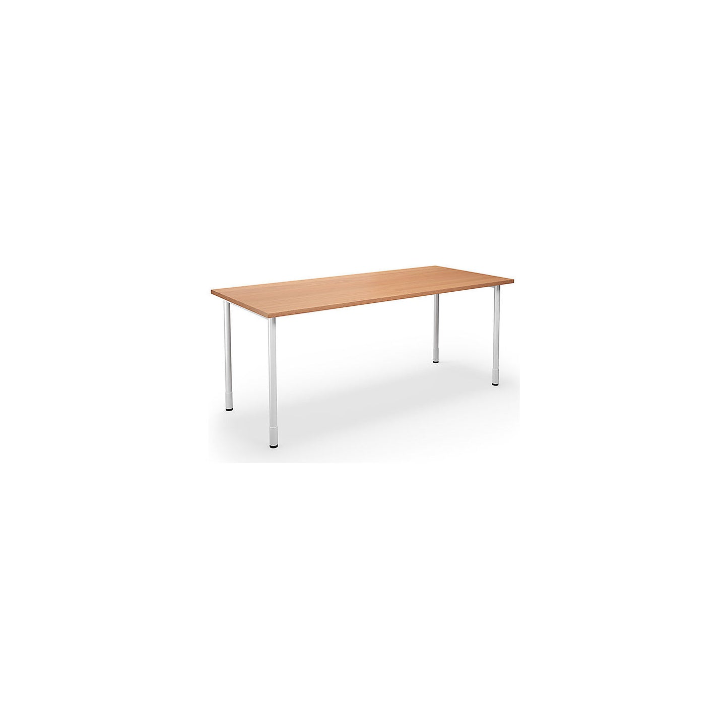 DUO-C multi-purpose desk, straight tabletop, HxD 700 - 800 x 800 mm, width 1800 mm, beech, white.