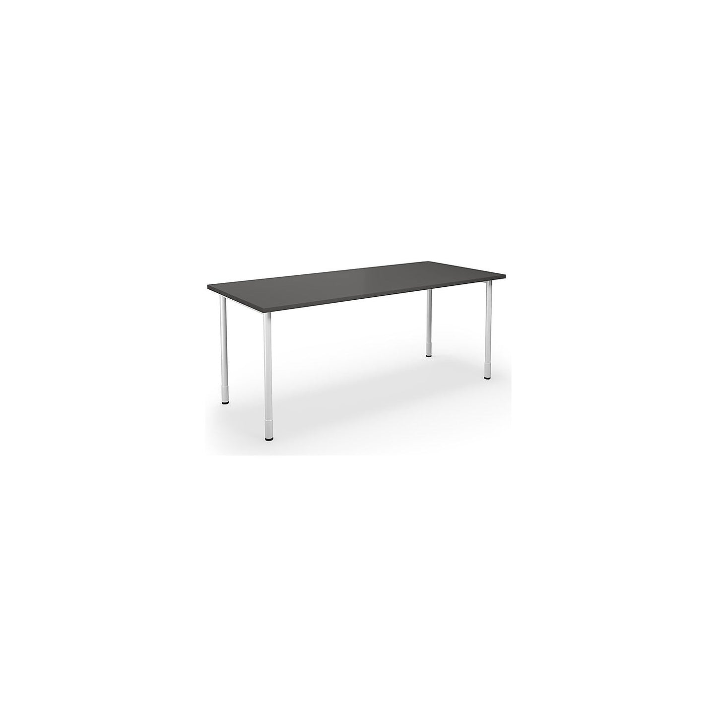 DUO-C multi-purpose desk, straight tabletop, HxD 700 - 800 x 800 mm, width 1800 mm, dark grey, white.