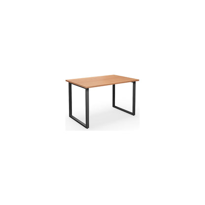 DUO-O multi-purpose desk, straight tabletop, depth 800 mm, width 1200 mm, beech / black.