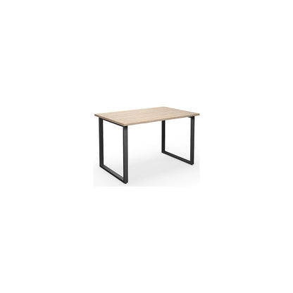 DUO-O multi-purpose desk, straight tabletop, depth 800 mm, width 1200 mm, oak / black.