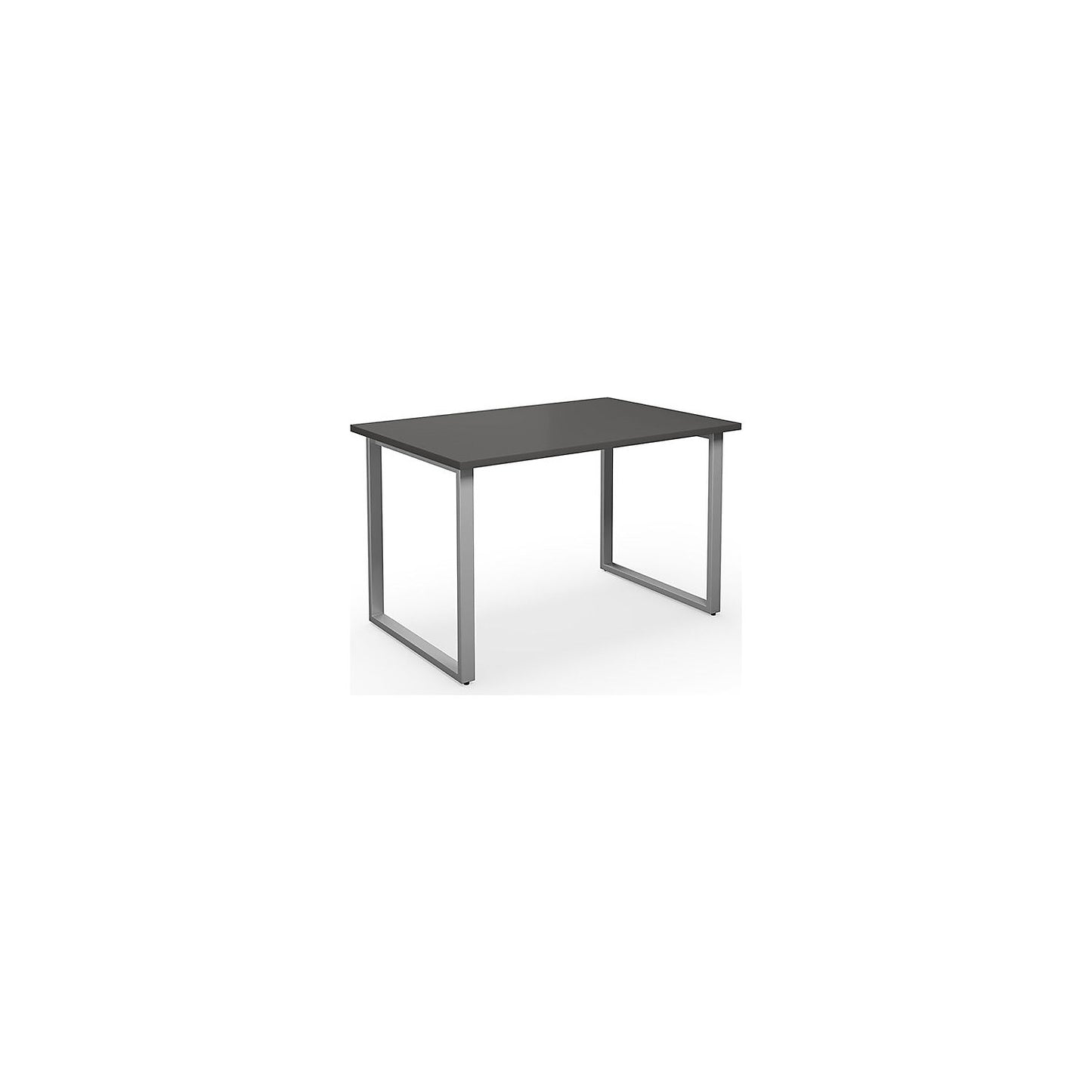 DUO-O multi-purpose desk, straight tabletop, depth 800 mm, width 1200 mm, dark grey / silver.