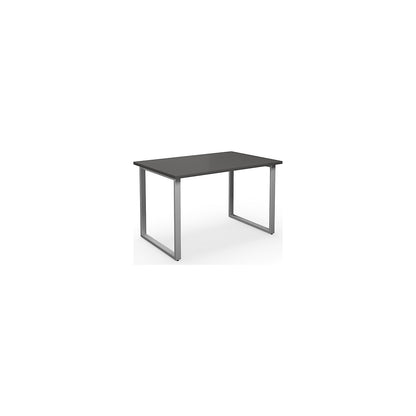 DUO-O multi-purpose desk, straight tabletop, depth 800 mm, width 1200 mm, dark grey / silver.