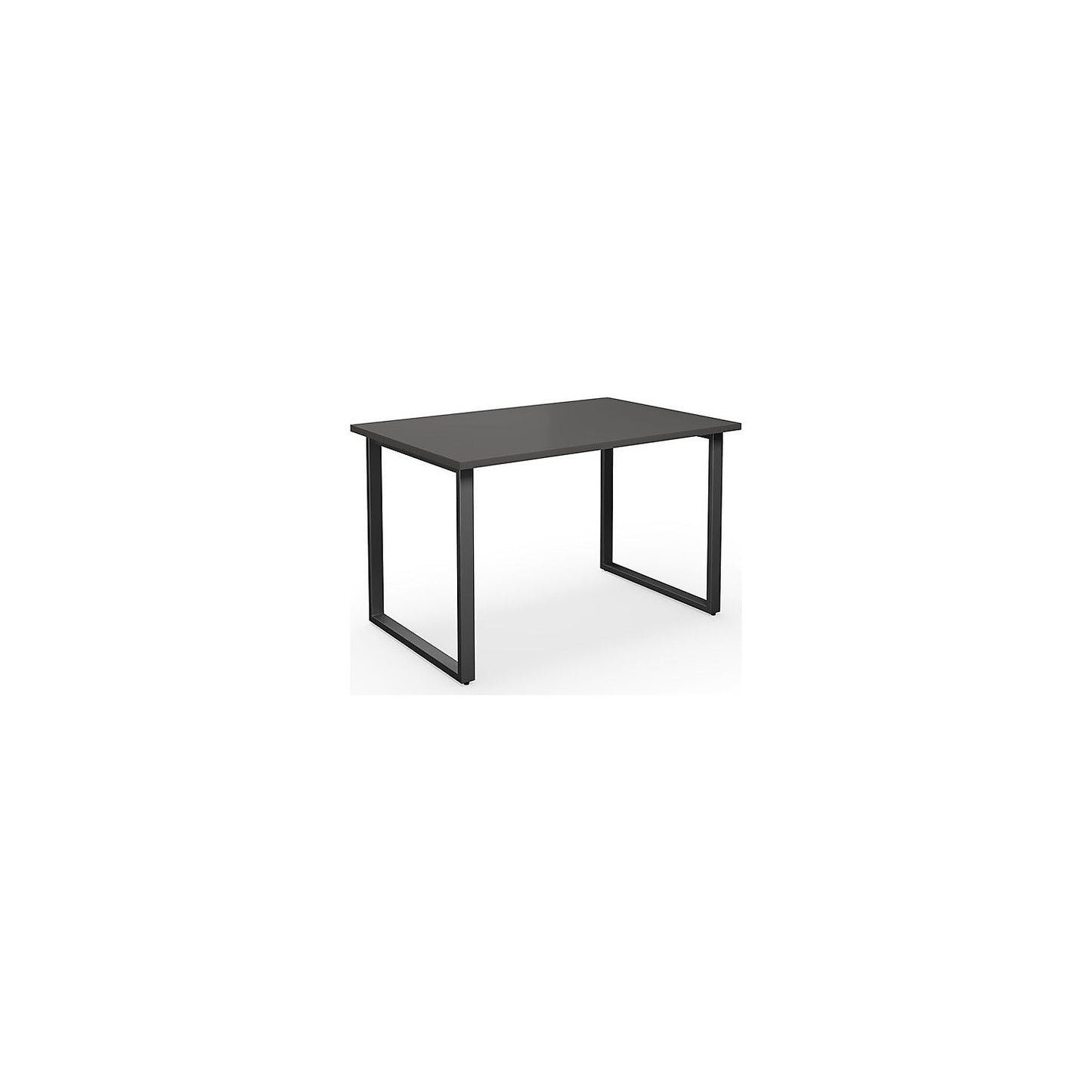 DUO-O multi-purpose desk, straight tabletop, depth 800 mm, width 1200 mm, dark grey / black.