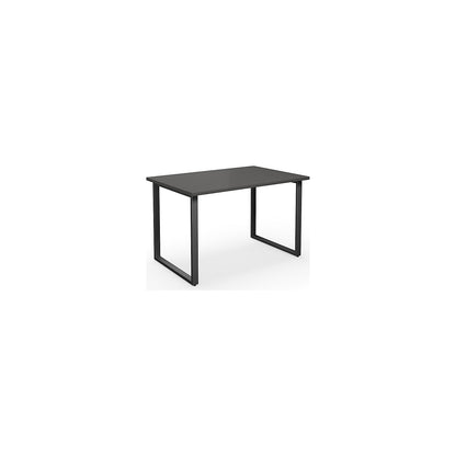 DUO-O multi-purpose desk, straight tabletop, depth 800 mm, width 1200 mm, dark grey / black.