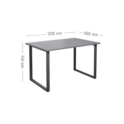 DUO-O multi-purpose desk, straight tabletop, depth 800 mm, width 1200 mm, light grey / black.