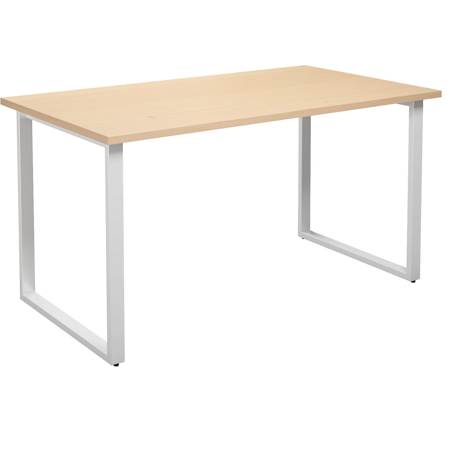 DUO-O multi-purpose desk, straight tabletop, depth 800 mm, width 1400 mm, birch / white.