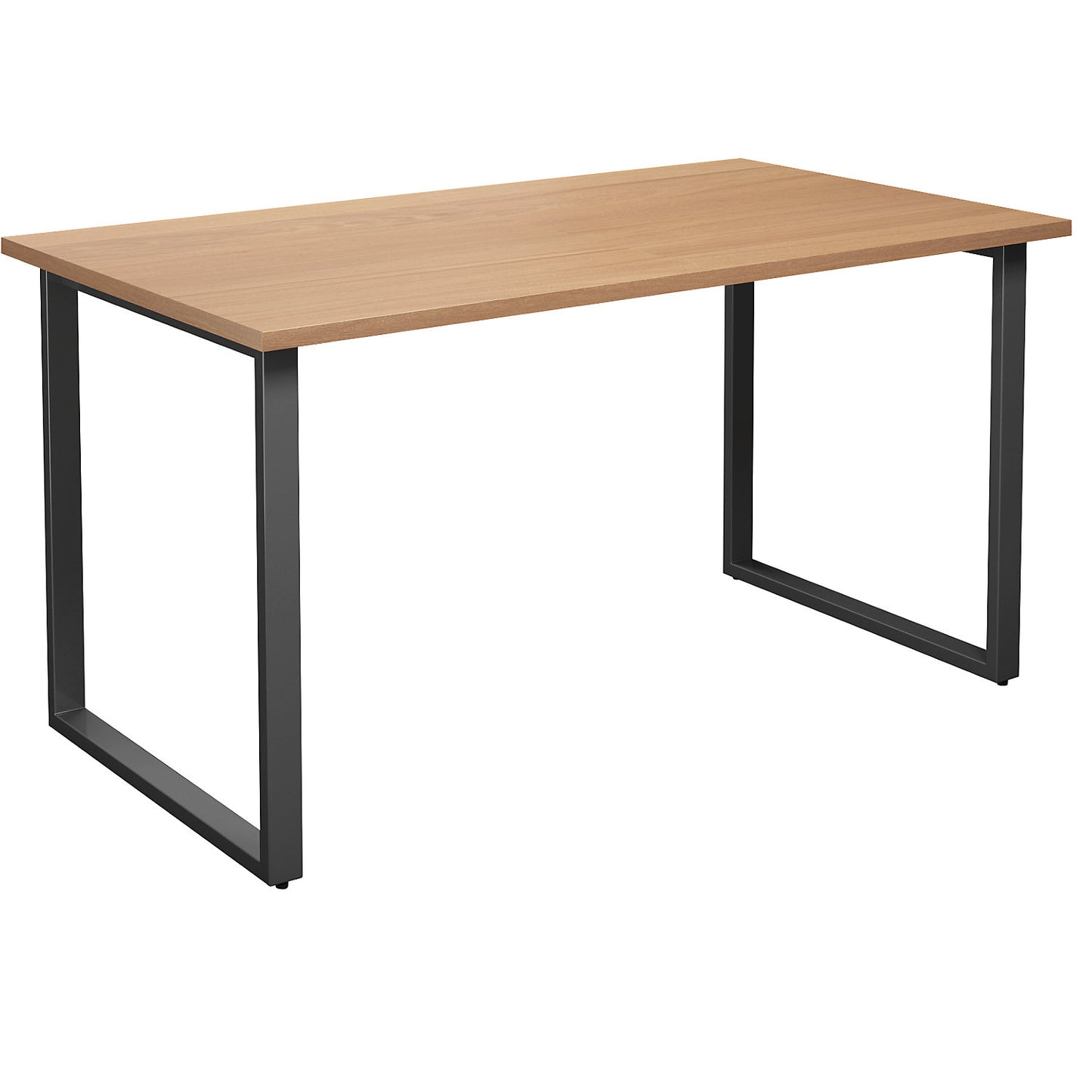 DUO-O multi-purpose desk, straight tabletop, depth 800 mm, width 1400 mm, beech / black.