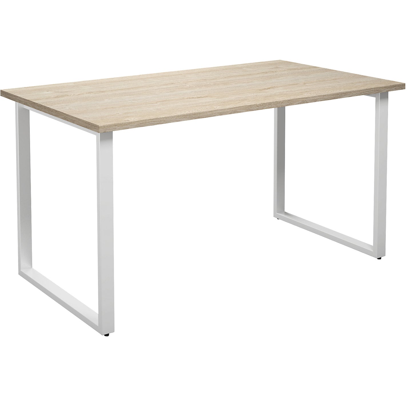 DUO-O multi-purpose desk, straight tabletop, depth 800 mm, width 1400 mm, oak / white.