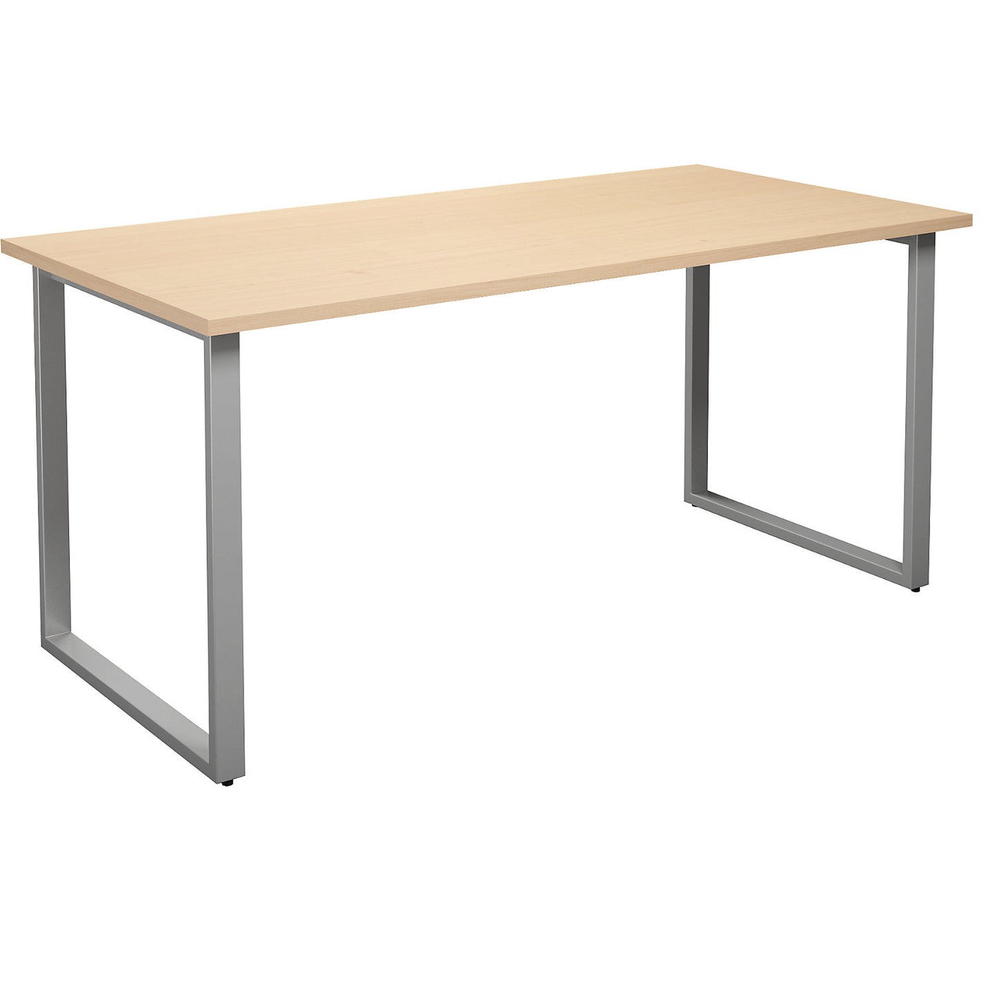 DUO-O multi-purpose desk, straight tabletop, depth 800 mm, width 1600 mm, birch / silver.