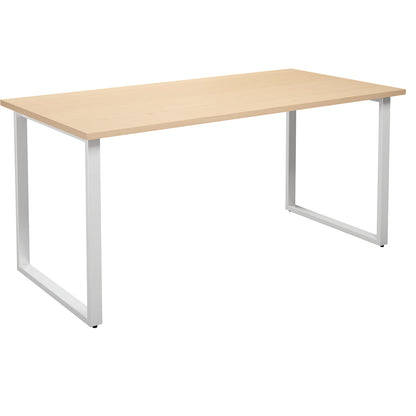 DUO-O multi-purpose desk, straight tabletop, depth 800 mm, width 1600 mm, birch / white.