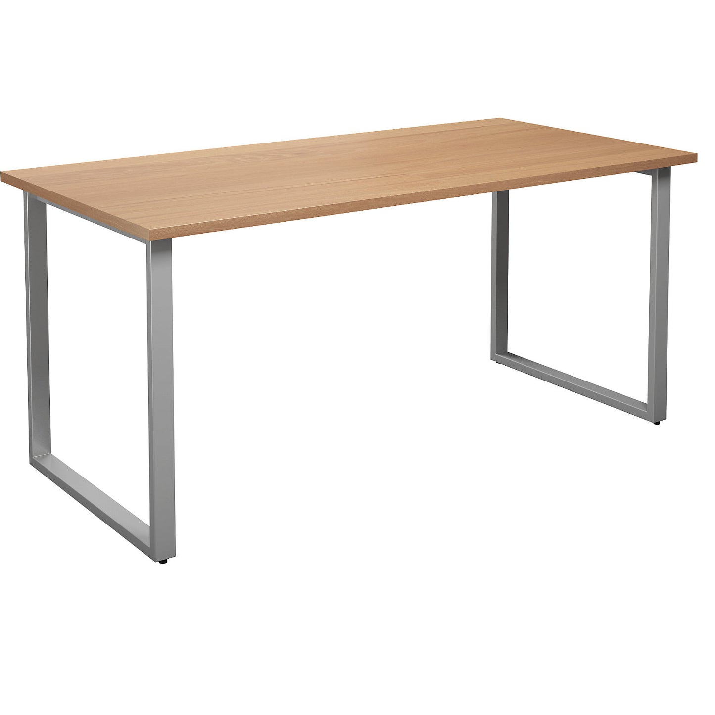 DUO-O multi-purpose desk, straight tabletop, depth 800 mm, width 1600 mm, beech / silver.