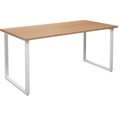 DUO-O multi-purpose desk, straight tabletop, depth 800 mm, width 1600 mm, beech / white.