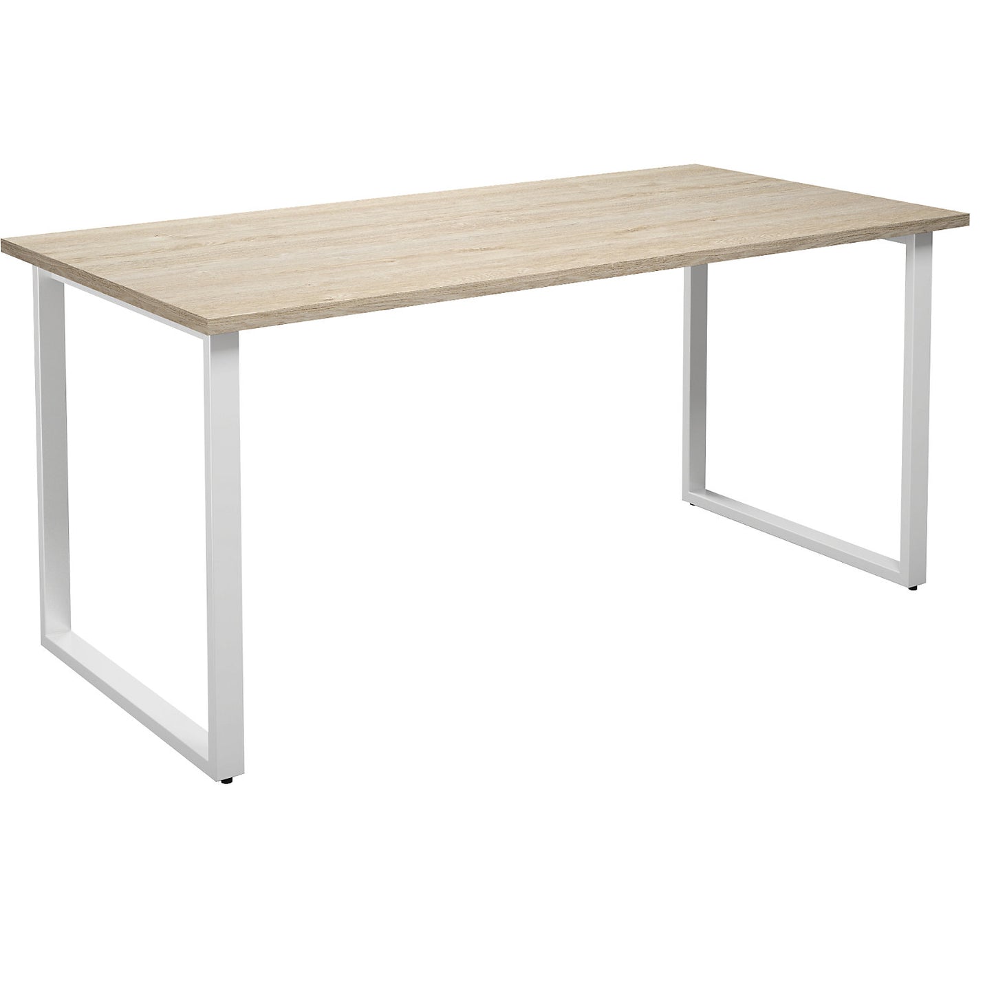 DUO-O multi-purpose desk, straight tabletop, depth 800 mm, width 1600 mm, oak / white.