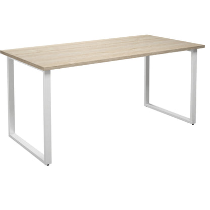 DUO-O multi-purpose desk, straight tabletop, depth 800 mm, width 1600 mm, oak / white.