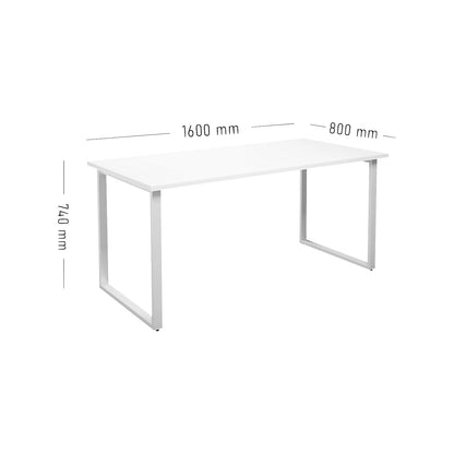 DUO-O multi-purpose desk, straight tabletop, depth 800 mm, width 1600 mm, white / white.