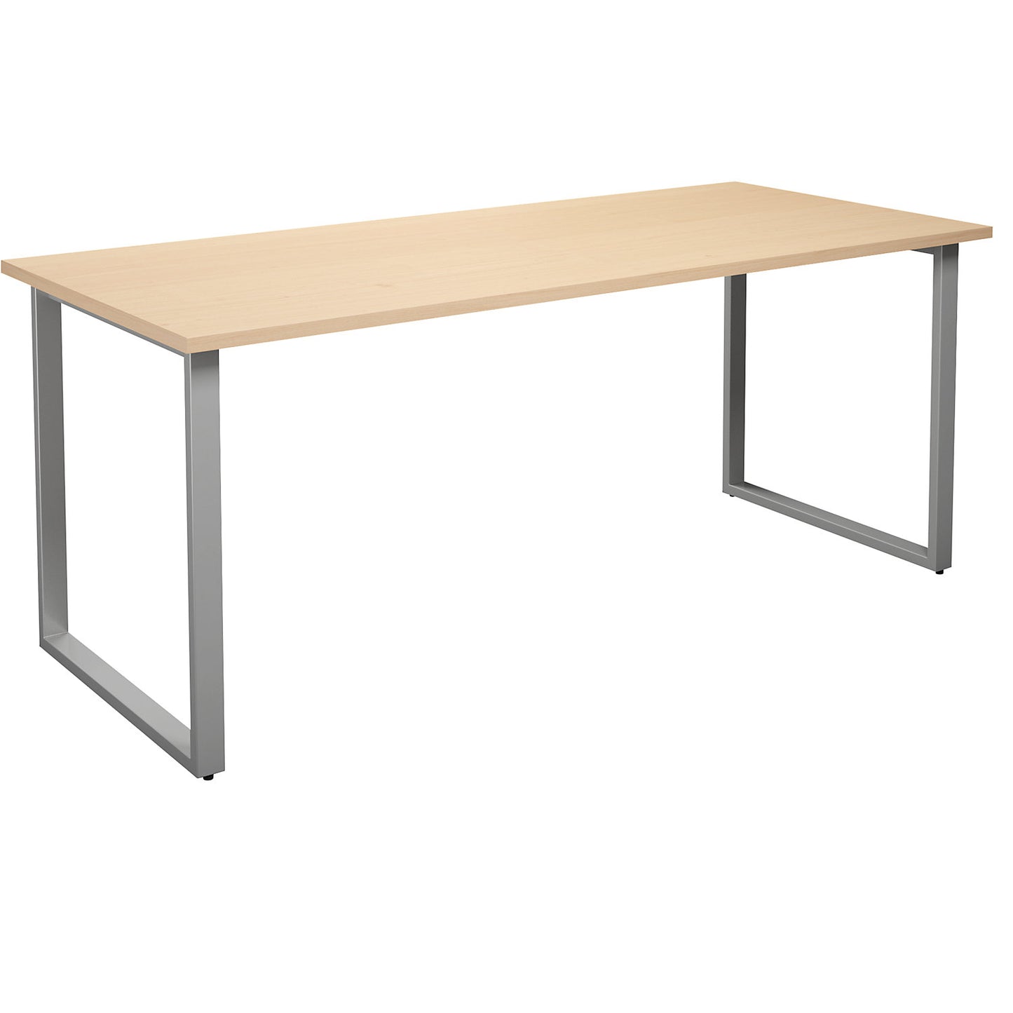 DUO-O multi-purpose desk, straight tabletop, depth 800 mm, width 1800 mm, birch / silver.