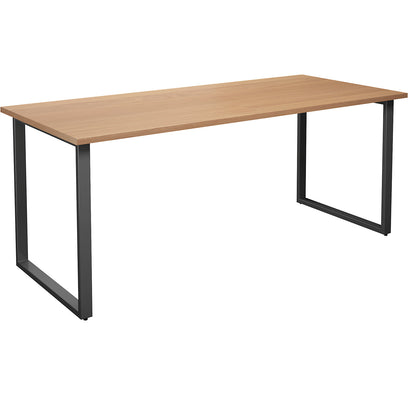 DUO-O multi-purpose desk, straight tabletop, depth 800 mm, width 1800 mm, beech / black.