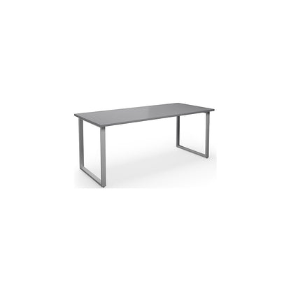 DUO-O multi-purpose desk, straight tabletop, depth 800 mm, width 1800 mm, light grey / silver.