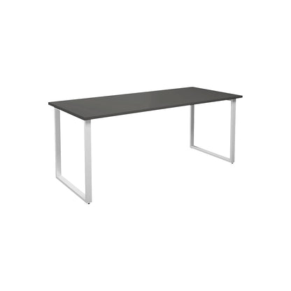 DUO-O multi-purpose desk, straight tabletop, depth 800 mm, width 1800 mm, dark grey / white.