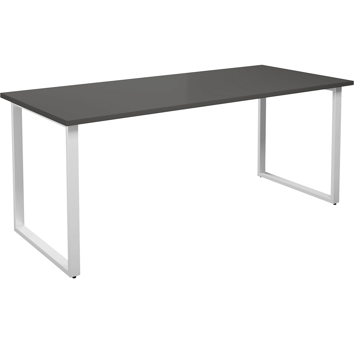 DUO-O multi-purpose desk, straight tabletop, depth 800 mm, width 1800 mm, dark grey / white.