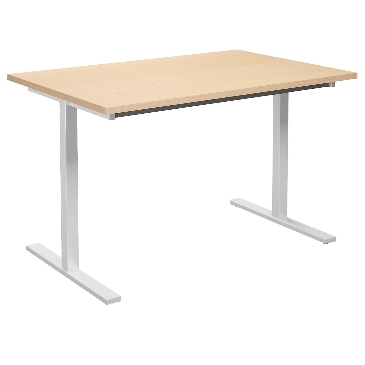 DUO-T multi-purpose desk, straight tabletop, HxD 740 x 800 mm, width 1200 mm, birch, white.