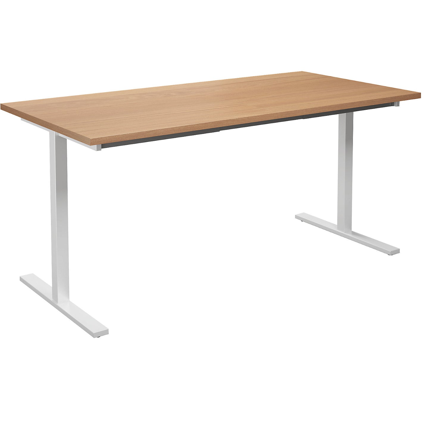 DUO-T multi-purpose desk, straight tabletop, HxD 740 x 800 mm, width 1600 mm, beech, white.