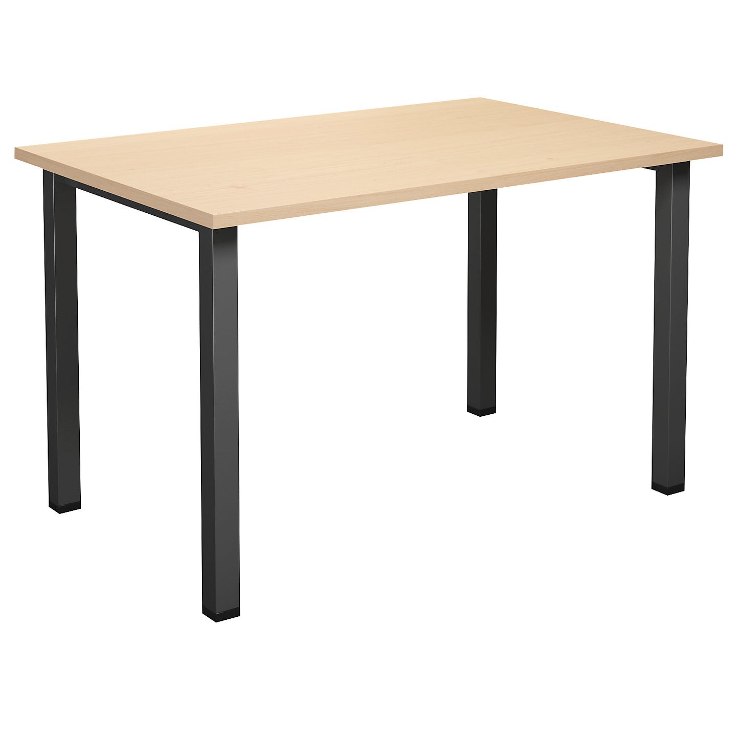 DUO-U multi-purpose desk, straight tabletop, depth 800 mm, width 1200 mm, birch, black.